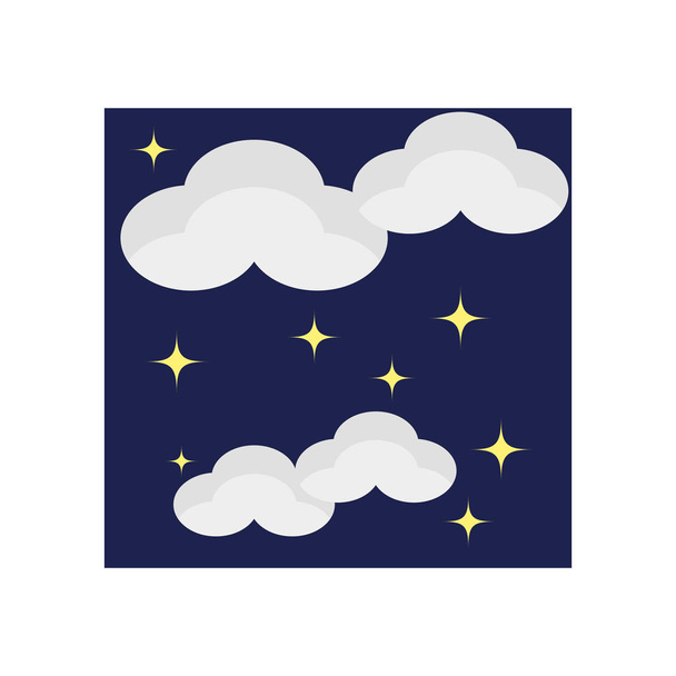 Bewölkt Nacht Symbol Vektor isoliert auf weißem Hintergrund, bewölkt Nacht transparente Zeichen, Wetter-Symbole - Vektor, Bild