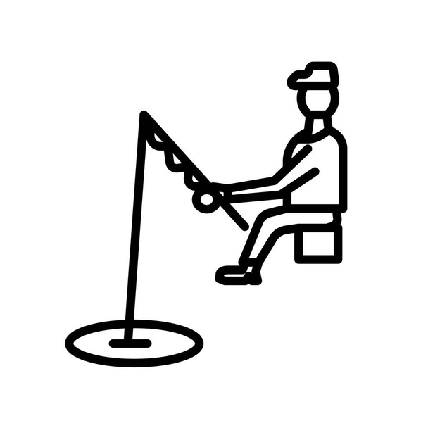 Vetor ícone de pesca isolado no fundo branco, sinal transparente de pesca, símbolo linear e elementos de design de curso no estilo esboço
 - Vetor, Imagem