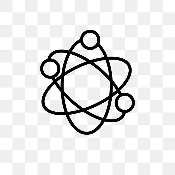 Atomaire structuur vector pictogram geïsoleerd op transparante achtergrond, atoomstructuur logo concept - Vector, afbeelding