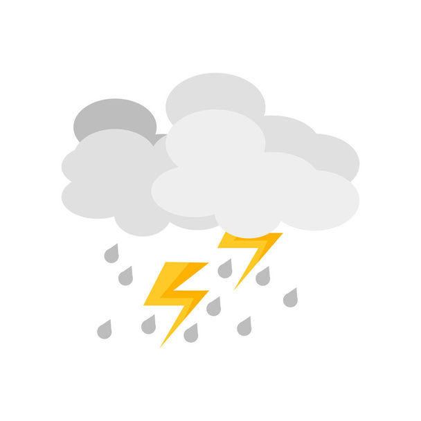 Gewittersymbolvektor isoliert auf weißem Hintergrund, Gewitterzeichen transparent, Wettersymbole - Vektor, Bild
