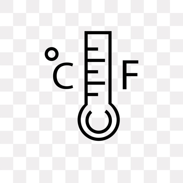 Εικονίδιο του φορέα βαθμούς ο υδράργυρος θερμόμετρο απομονώνονται σε διαφανές φόντο, βαθμούς ο υδράργυρος θερμόμετρο λογότυπο έννοια - Διάνυσμα, εικόνα