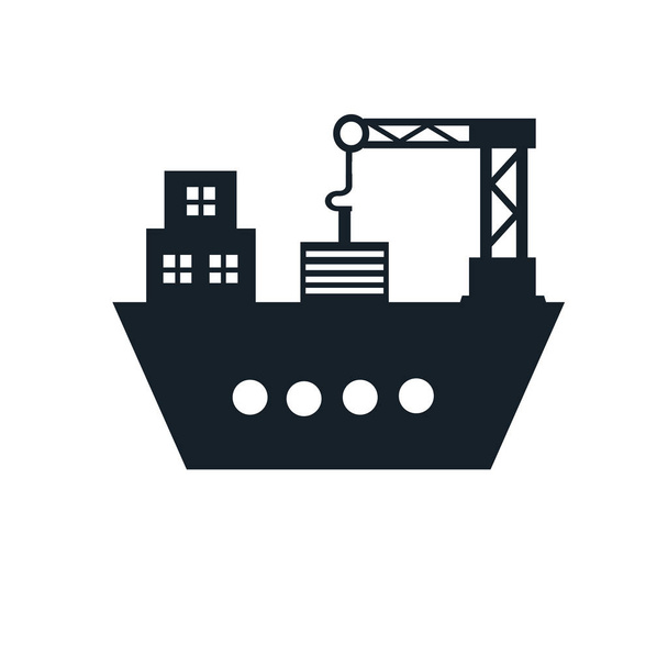 Cargo statek wektor ikona na białym tle, znak przezroczysty statek towarowy - Wektor, obraz