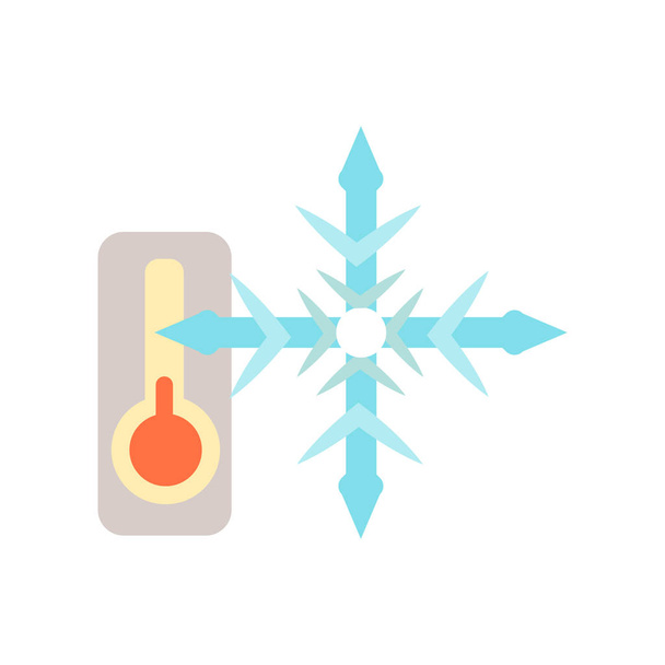 Wektor zimny ikona na białym tle na białym tle, zimny znak przezroczyste, symbole pogody - Wektor, obraz