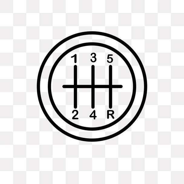 Versnellingspook vector pictogram geïsoleerd op transparante achtergrond, versnellingspook logo ontwerp - Vector, afbeelding