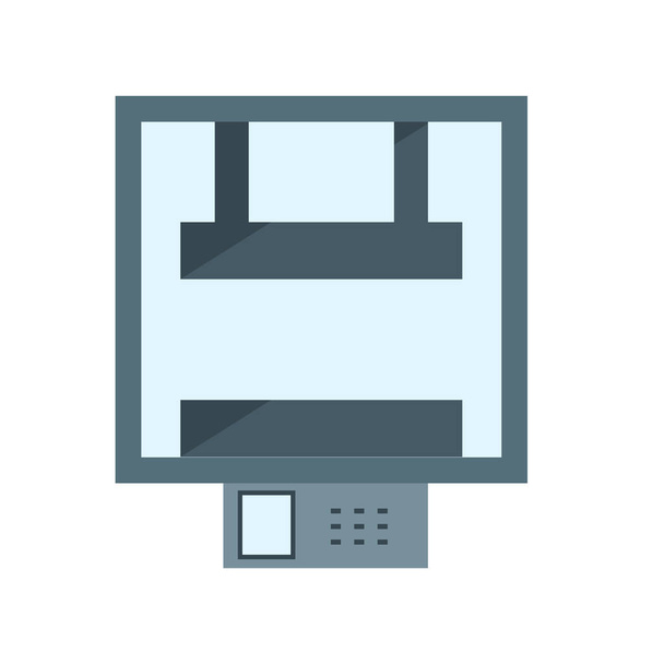 Machine pers pictogram vector geïsoleerd op een witte achtergrond, Machine druk op transparante teken, industrie symbolen - Vector, afbeelding
