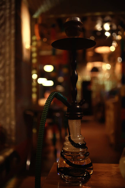 hookah on the background of a blurry interior of the restaurant - Фото, изображение