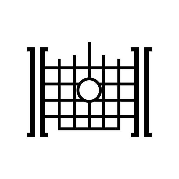 Ворота иконка вектор изолирован на белом фоне, Ворота прозрачный знак, строительные символы
 - Вектор,изображение