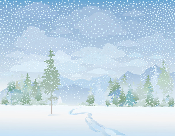 冬景色のベクトル - ベクター画像