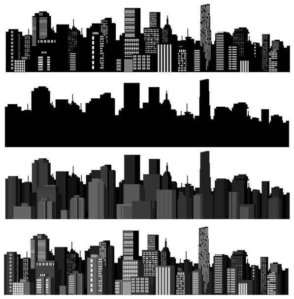 Conjunto de ciudades vectoriales silueta
 - Vector, Imagen
