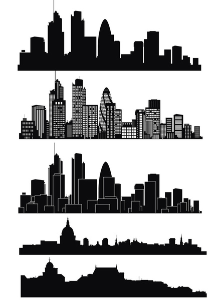 Ensemble de silhouette de villes vectorielles
 - Vecteur, image