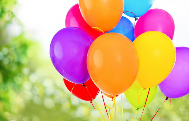 Bunch of colorful balloons isolated on background - Foto, Imagem
