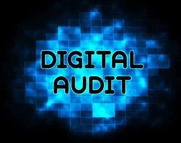 Digital Audit Cyber Network Examination 2d Kuvitus Näyttää Analyysi tilintarkastajan Digital Information tai Virtual Resources
 - Valokuva, kuva