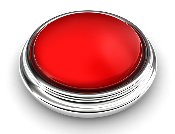 lege rode knop op witte achtergrond - Foto, afbeelding