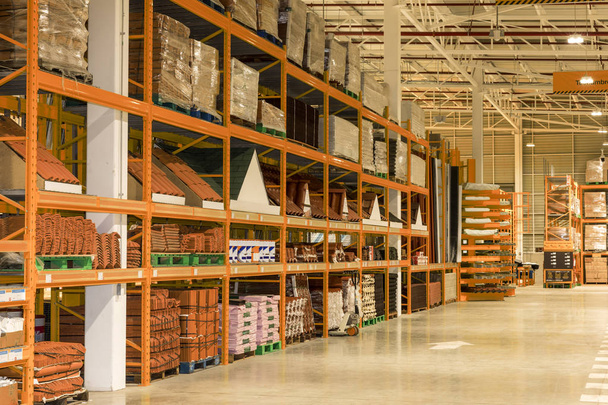 Perspective of Warehouse with materials for construction. - 写真・画像