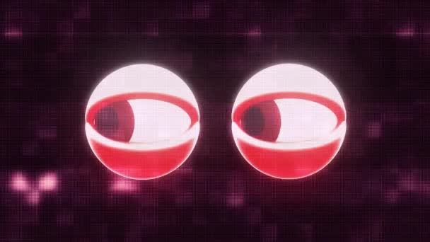 occhi rossi guardando su glitch schermo led lcd visualizzazione sfondo animazione loop senza soluzione di continuità Nuova qualità universale primo piano vintage dinamico animato colorato gioioso fresco video
 - Filmati, video