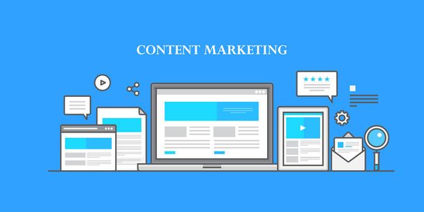 Content marketing colorful banner - Vector, Image