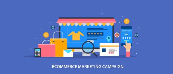E-commerce marketingové kampaně banner - Vektor, obrázek