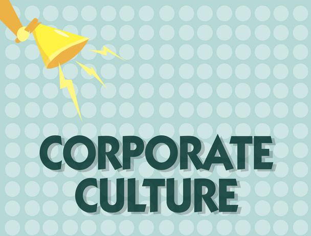 Handschriftlicher Text Unternehmenskultur. Konzept bedeutet Überzeugungen und Ideen, dass ein Unternehmen gemeinsame Werte hat - Foto, Bild