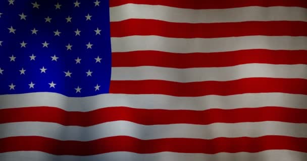 USA vlag stof textuur wuiven in de wind. - Video