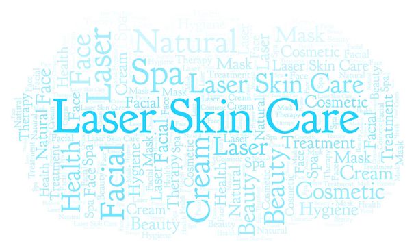 Laser Skin Care słowo cloud. Projekt wykonany z tylko tekst. - Zdjęcie, obraz