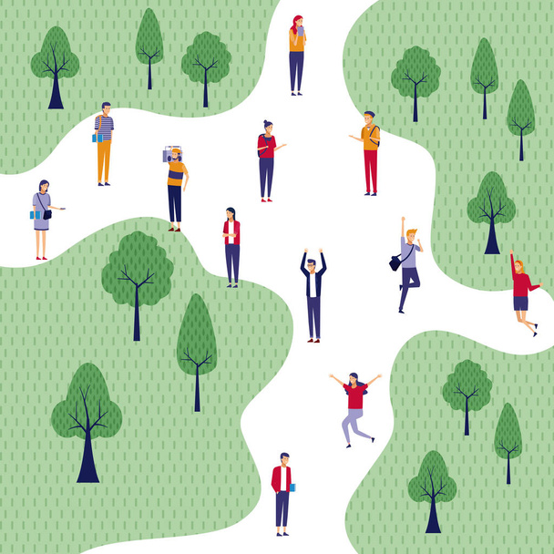 People at park - Vector, Image