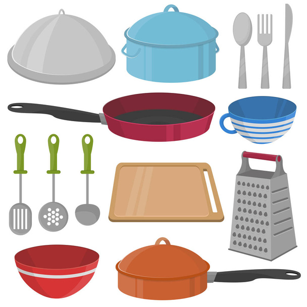 Набор иконок векторной посуды и кухонного оборудования
 - Вектор,изображение