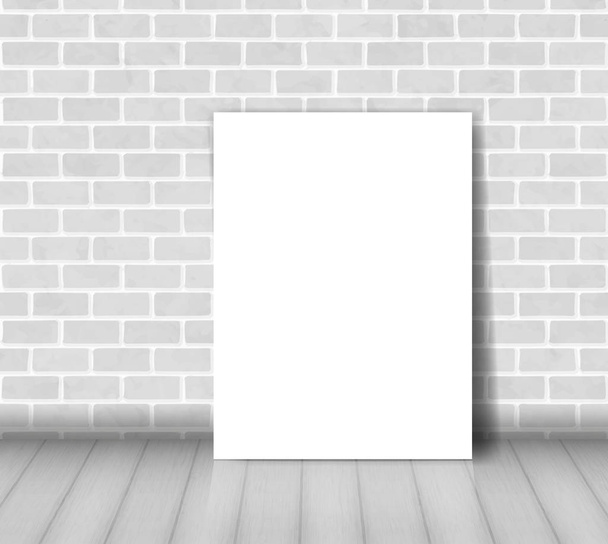 Brick wall with white paper sheet vector - Vector, Image