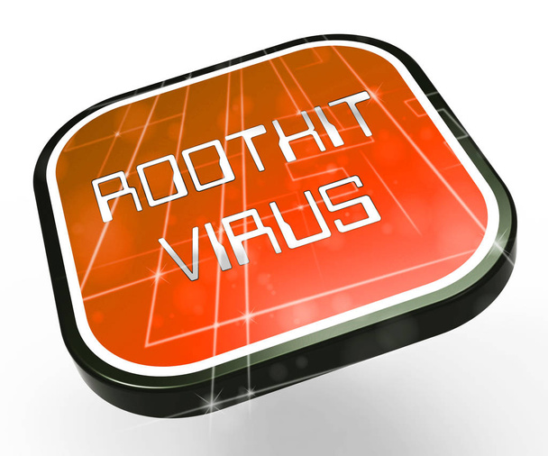 Rootkit Virus Cyber Criminal Spyware 3d Rendering Mostra Criminal Hacking per fermare Spyware minaccia vulnerabilità
 - Foto, immagini