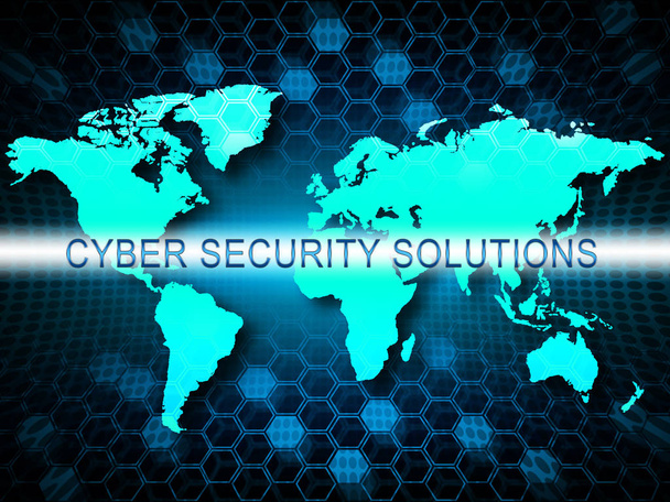 Soluciones de Seguridad Cibernética Amenaza Resuelta Ilustración 2d Muestra Éxito y Orientación Contra Riesgos de Internet Como Cibercrimen
 - Foto, imagen