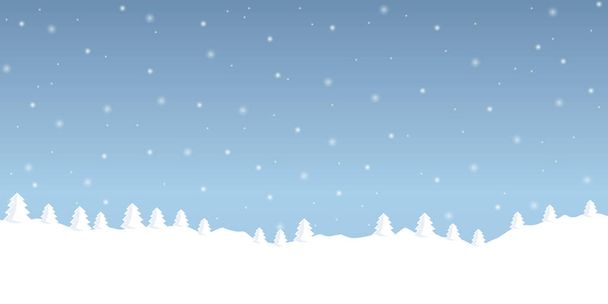 winte fond de neige avec des sapins paysage
 - Vecteur, image