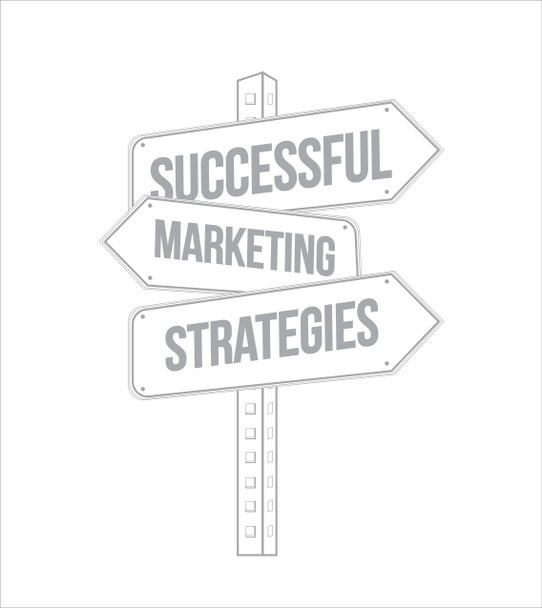 Επιτυχημένες στρατηγικές μάρκετινγκ πολλαπλών προορισμού γραμμή πινακίδα απομονωμένη πάνω σε λευκό φόντο - Φωτογραφία, εικόνα