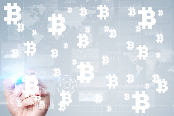 Bitcoin cryptocurrency. Financial technology. Internet money. Business concept. - Photo, Image