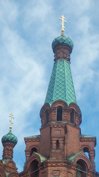 フィンランドのタンペレの教会の屋根のビュー - 写真・画像
