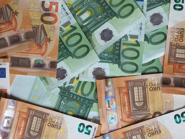 50 a 100 Euro bankovky peníze (EUR), měna Evropské unie - Fotografie, Obrázek
