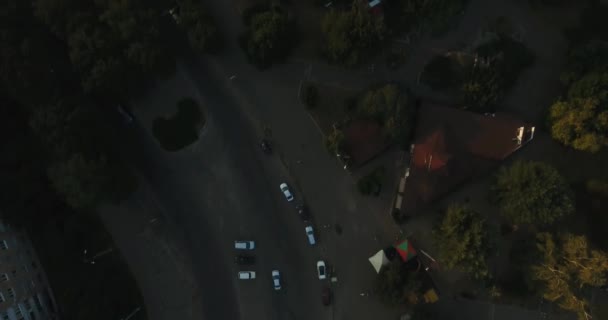 Vertical View Of Communist Building. Aerial Top Down - Footage, Video