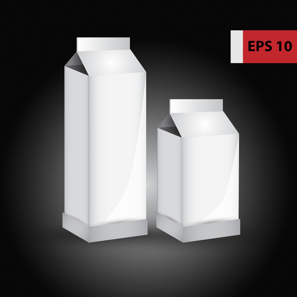 Conteneur de produits laitiers en papier. Collecte vectorielle de paquets de boissons vierges
 - Vecteur, image