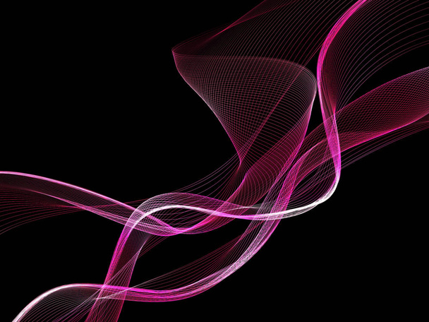 Dark abstract background with a glowing abstract waves, abstract background - Photo, image
