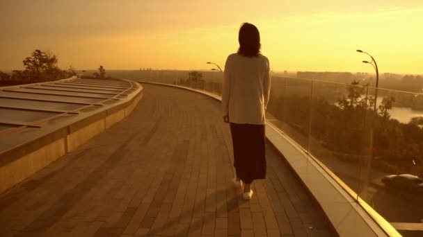 Pewna kobieta przechodziła na dachu - Materiał filmowy, wideo