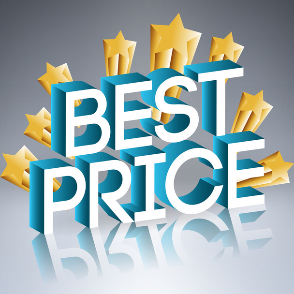 Best prise sign with golden stars, vector - Vector, Image