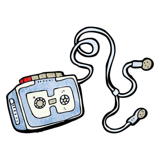 Retro cassette player - Vector, Image