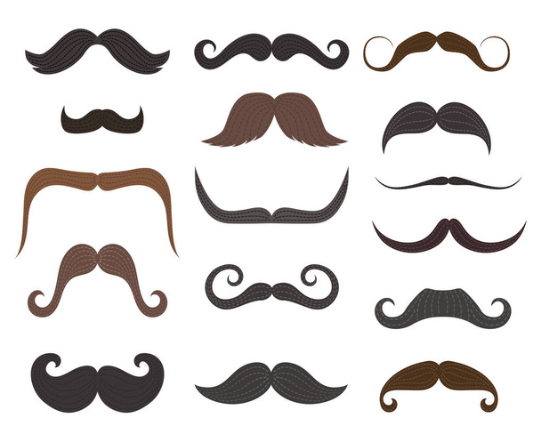 Men mustache styles vector icons - Vector, Image