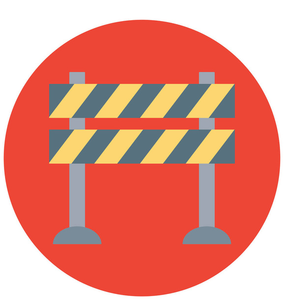Ícone de vetor isolado de barreira de tráfego para construção
 - Vetor, Imagem