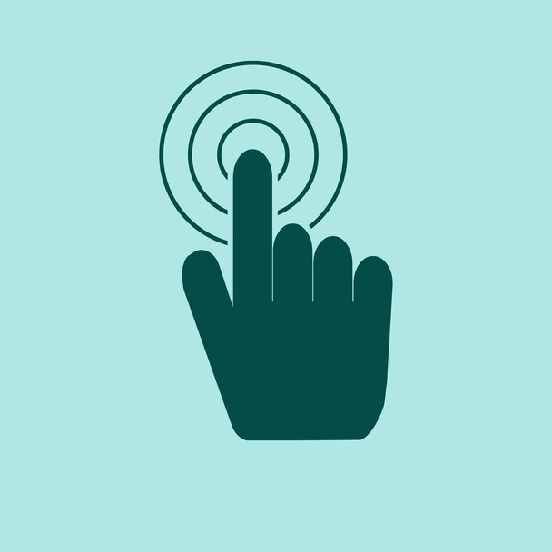 Рука з торканням кнопки або вказівним пальцем Векторна піктограма
 - Вектор, зображення