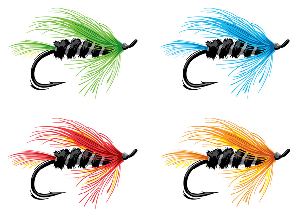 Salmon Flies Clipart PNG, Vintage Fly Fishing Lures, Fly Tying Art