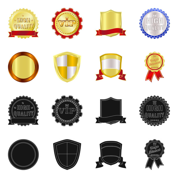 Isolated object of emblem and badge symbol. Set of emblem and sticker stock vector illustration. - Вектор, зображення