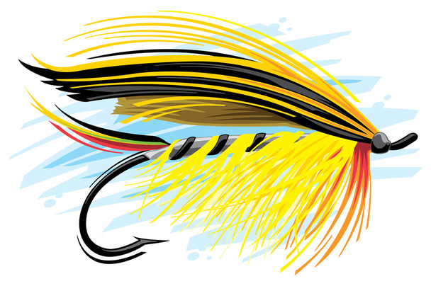 Fly fishing lure - Vector, Image