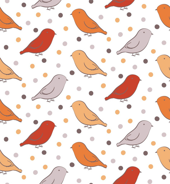 Яркий бесшовный рисунок с птицами
 - Вектор,изображение