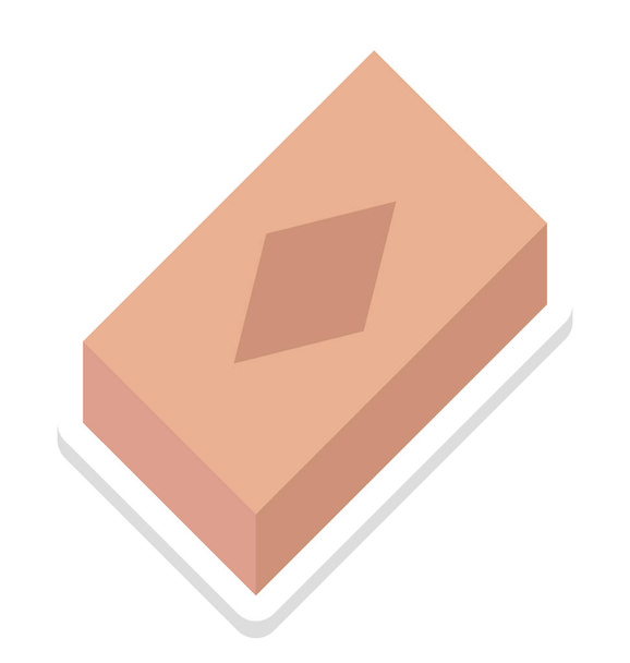 Brick Isolated Vector Icon for Construction - Vector, Imagen