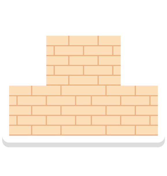 Muur geïsoleerde Vector Icon voor bouw - Vector, afbeelding