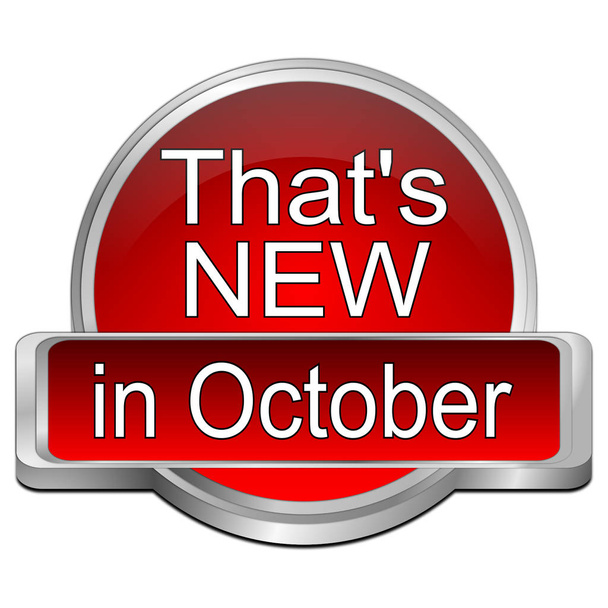 κόκκινο που είναι νέα στον Οκτώβριο κουμπί 3d απεικόνιση - Φωτογραφία, εικόνα